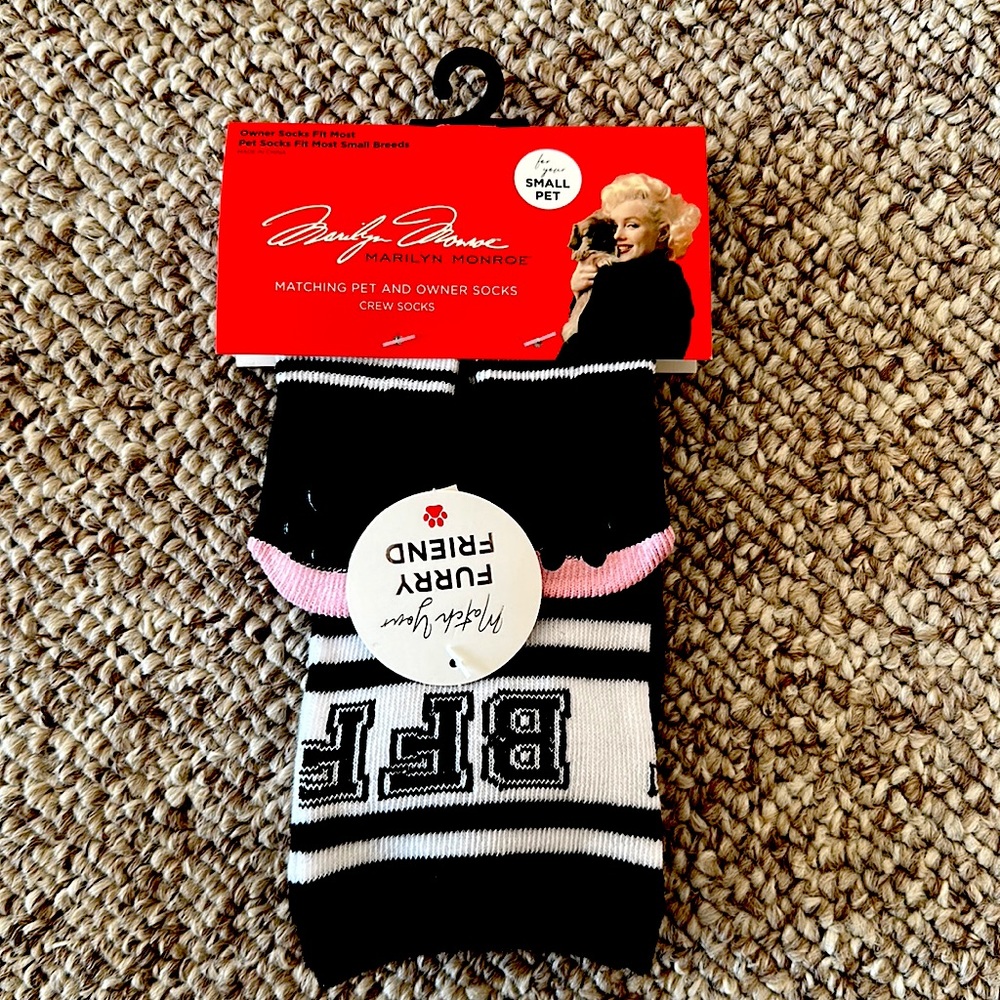Marilyn Monroe BFF matching pet socks